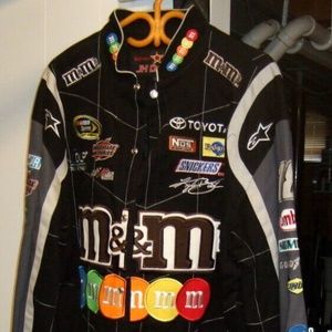 Rare Kyle Busch Black denim M&M's Nascar jacket Si
